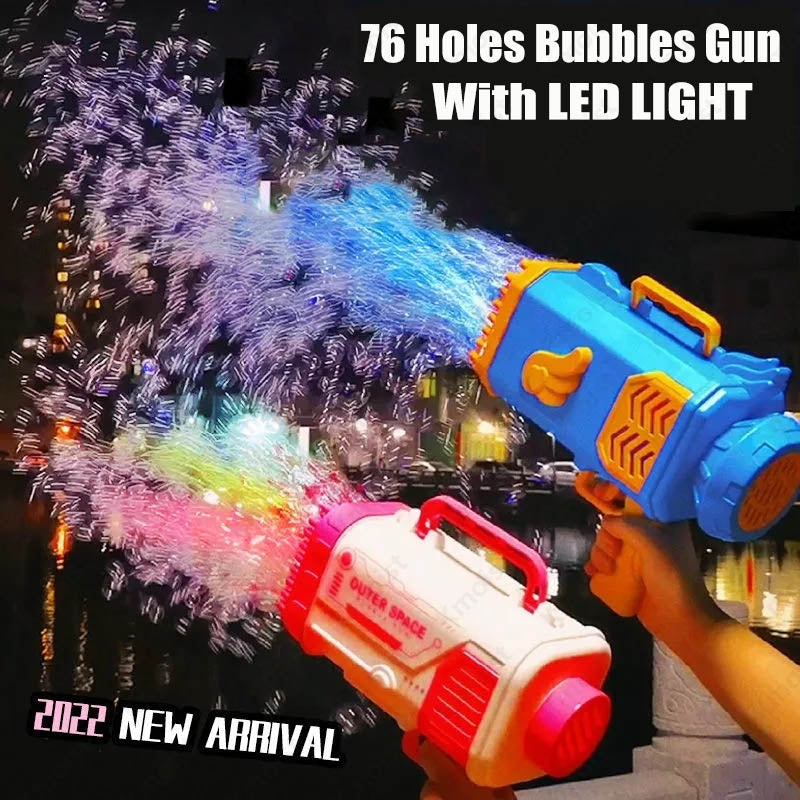 Bubble Gun Rocket 69 Holes Soap Bubbles Machine