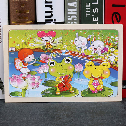 80PCS wooden educational animal puzzle